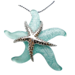 Hawaiii's Light Blue Glass Starfish Necklace