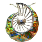 Hawaii's Rainbow Marble Shel Glass Pendant