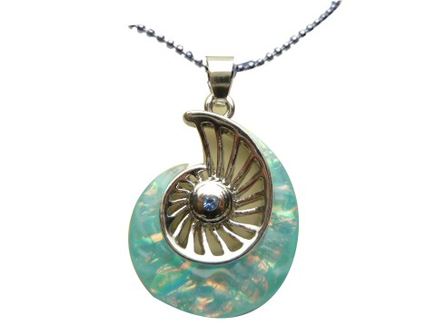 Hawaii’s Marble Light Blue Shell Glass Pendant