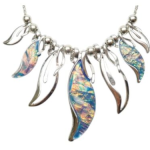 Dark Blue Marble Glass Fashion Necklace