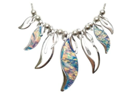 Dark Blue Marble Glass Fashion Necklace