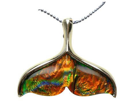Hawaii’s Rainbow Marble Glass Whale Tail Necklace
