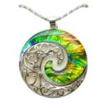 Hawaii’s Rainbow Marble Glass Karu Pendant Necklace