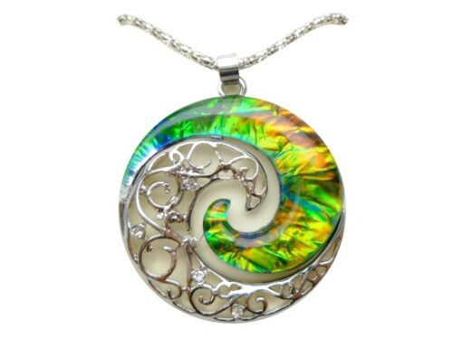 Hawaii’s Rainbow Marble Glass Karu Pendant Necklace