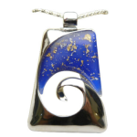 Hawaii's Dark Blue with Gold Fashion Glass Pendant