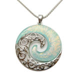 Hawaii’s Light Blue Glass Pendant Necklace