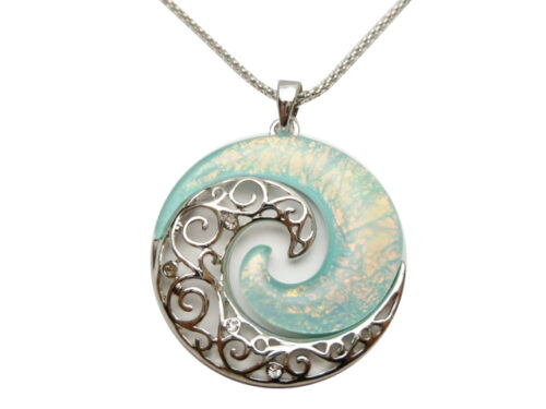 Hawaii’s Light Blue Glass Pendant Necklace