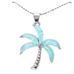 Hawaii’s Light Blue Glass Palm Tree Pendant