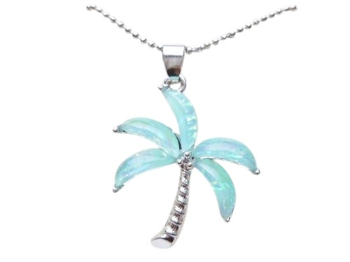 Hawaii’s Light Blue Glass Palm Tree Pendant