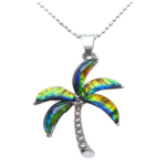 dark blue glass palm tree pendant